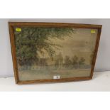 A FRAMED AND GLAZED OF A MANOR HOUSE SIGNED MARTIN BORCH 1911