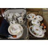 TWO TRAYS OF ROYAL WORCESTER EVESHAM DINNERWARE ETC.