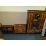 AN EDWARDIAN WALNUT THREE PIECE BEDROOM SUITE