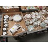 A TRAY OF ASSORTED CHINA TO INCLUDE ROYAL ALBERT SILVER BIRCH, ROYAL STAFFORD ETC, TOGETHER WITH A