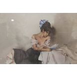 A LARGE FRAMED AND GLAZED W. RUSSELL FLINT PRINT TOGETHER WITH A WATERCOLOUR AND A LIMITED EDITION