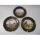 THREE SPODE SHOOTING SERIES PROTOTYPE / SAMPLE CABINET PLATES