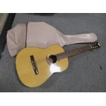 A VINTAGE KAY ACOUSTIC GUITAR WITH CARRY BAG, TOGETHER WITH ANOTHER (2)