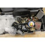 A TOOLBOX CONTAINING A LARGE QUANTITY OF COSTUME JEWELLERY