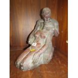 A VINTAGE MODERNIST POTTERY FIGURE GROUP 'THE LOVERS'