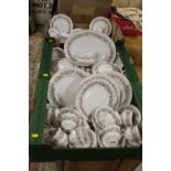 THREE TRAYS OF PARAGON MEADOWVALE CHINA TO INCLUDE TUREENS, TRIOS ETC.