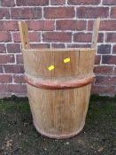 A LARGE WOODEN JAPANESE BUCKET