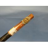 A CHESHIRE REGIMENT SWAGGER STICK / WALKING CANE