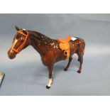 A LARGE BESWICK BROWN RACEHORSE A/F