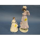 A ROYAL WORCESTER 'THE REGENCY' FIGURINE TOGETHER WITH ROYAL DOULTON 'HARMONY' (2)