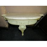 A VINTAGE PAINTED CARVED CONSOLE TABLE WITH MARBLE TOP W-67 CM