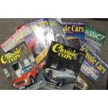 TWO TRAYS OF ASSORTED VINTAGE MOTORING MAGAZINES, TITLES TO INCLUDE COLLECTORS CAR, OLD MOTOR,