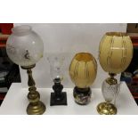 A COLLECTION OF ASSORTED VINTAGE TABLE LAMPS AND SHADES