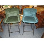 A MODERN HARLEQUIN PAIR OF UPHOLSTERED STOOLS (2)
