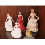 A COLLECTION OF FIVE ROYAL DOULTON FIGURINES INCLUDING GARNET, NICOLE, FRIENDSHIP, BUTTERCUP AND