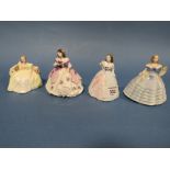 FOUR MINIATURE COALPORT FIGURINES