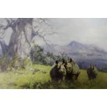 SOLOMON & WHITEHEAD SIGNED LIMITED EDITION DAVID SHEPHERD RHINO PRINT ENTITLED RHINO REVERIE