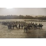 TWO ANTIQUE FRAMED AND GLAZED PHOTOGRAPHS OF POLICE MEN OUTSIDE THE STATION - A/F TOGETHER WITH A