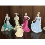 A COLLECTION OF FIVE COALPORT FIGURINES TO INCLUDE SOPHISTICATED LADY, PENELOPE ANN, MARGARET,