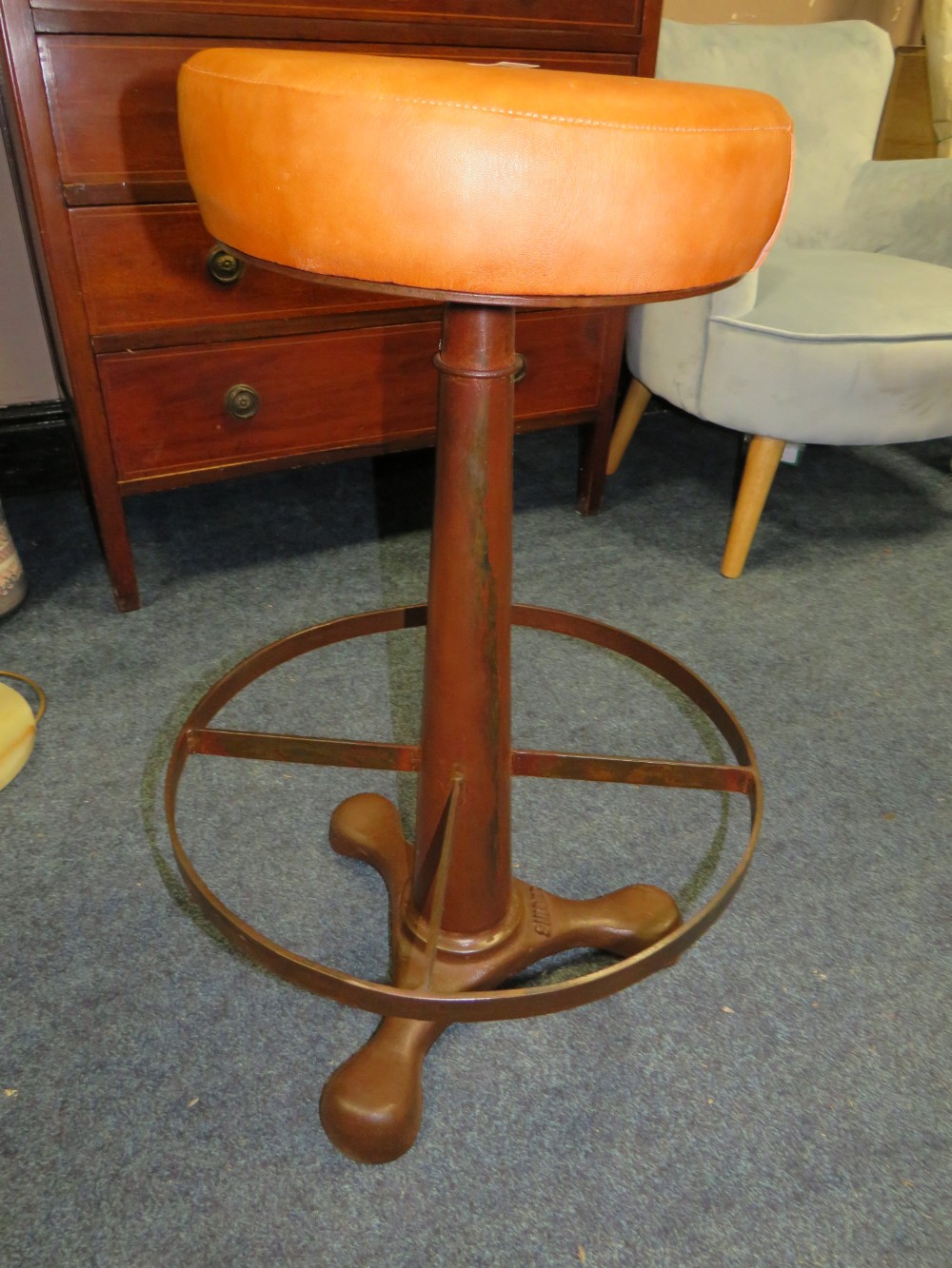 A MODERN INDUSTRIAL STYLE 'SINGER' STOOL