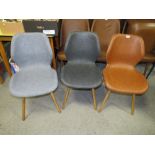 A MODERN HARLEQUIN SET OF THREE CHAIRS