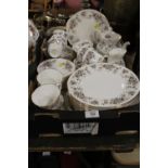 A TRAY OF ROYAL GRAFTON SUMMER MELODY TEA AND DINNER WARE TO INCLUDE PART TEASET