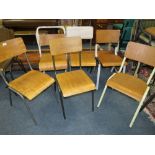 A MIXED SET OF SIX INDUSTRIAL STYLE DINING CHAIRS