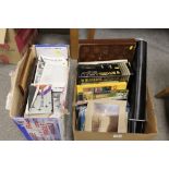 TWO BOXES OF ASSORTED EPHEMERA ETC TO INCLUDE A COLLECTION OF 'AVIATION LETTER', A VINTAGE