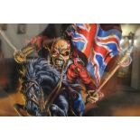 A FRAMED AND GLAZED IRON MAIDEN ADVERTISING POSTER FOR 'MAIDEN ENGLAND '88' DVD RELEASE - H 68 CM