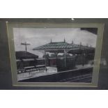 A GUY WORSDELL SIGNED GOUCHE AND PASTEL OF SKIPTON STATION, 58 X 42 CM