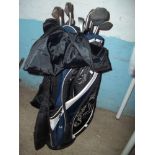 A CALLAWAY GOLF BAG WITH GOLF CLUBS AND CONTENTS