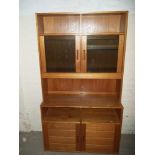 RETRO TEAK DISPLAY CASE UNIT CUPBOARD