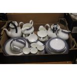 A TRAY OF ROYAL DOULTON ,SHERBROOKE, TEA AND DINNERWARE