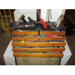 CARPENTERS ITEMS, TOOL BOX AND CONTENTS