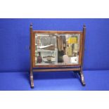 A MAHOGANY DRESSING TABLE MIRROR 48 CM X 43 CM