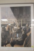 A FRAMED AND GLAZED SIMON PAINTER PRINT TITLED "RINGSIDE"