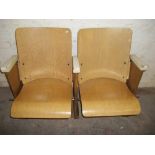 A PAIR OF FRENCH CINEMA SEATS