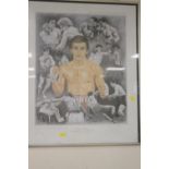 A FRAMED AND GLAZED LIMITED EDITION BARRY MCGUIGAN PRINT