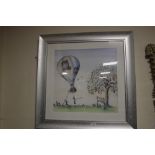 A FRAMED AND GLAZED CATHERINE STEPHENSON PRINT SIGNED TO THE LOWER RIGHT 70 CM X 70