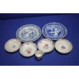 TWO 18TH CENTURY CHINESE EXPORT BLUE AND WHITE PLATES