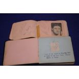AN AUTOGRAPH BOOK TO INCLUDE G. DRURY VARIOUS CRICKETERS FROM 1930S/40S TO INCLUDE L.A SMITH, J.M