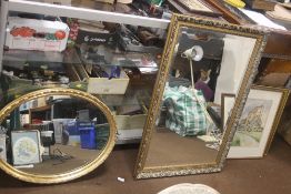 TWO GILT MIRRORS