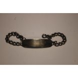 A HALLMARKED SILVER IDENTITY BRACELET