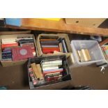 A QUANTITY OF ASSORTED BOOKS TO INCLUDE HISTORY, GEOGRAPHY ETC (TRAYS NOT INCLUDED),br.