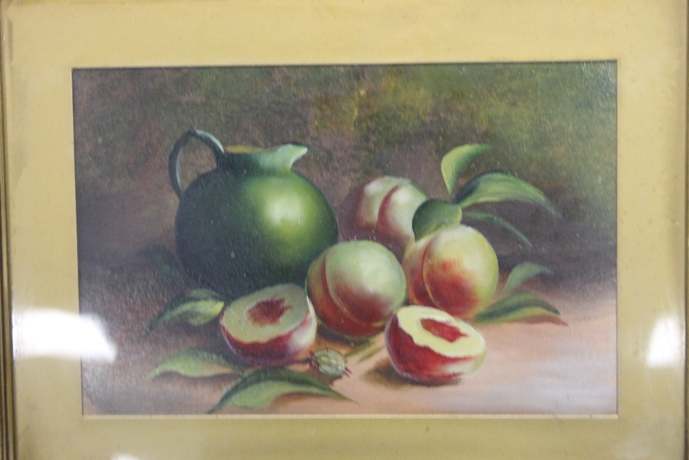 PAIR OF OILS ON BOARDS DEPICTING FRUIT - Image 3 of 3