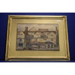AN ARTHUR MCARTHUR WATERCOLOUR OF A ROW OF SHOPS (POSSIBLY DIGBETH) SIGNED TO THE LOWER LEFT 79 CM X