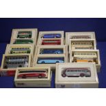 A COLLECTION OF 10 BOXED CORGI BUSES TO INCLUDE aec regal