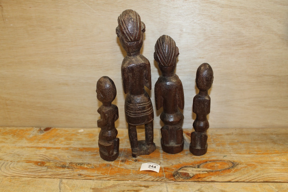 FOUR WEST AFRICAN NIGERIAN TRIBAL ART IBIBIO TRIBAL FIGURES - Image 2 of 2