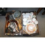 TWO TRAYS OF ASSORTED SUNDRIES TO INC CERAMICS, MODERN KITCHENALIA ETC