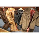 A COLLECTION OF FOUR LADIES VINTAGE FUR COATS